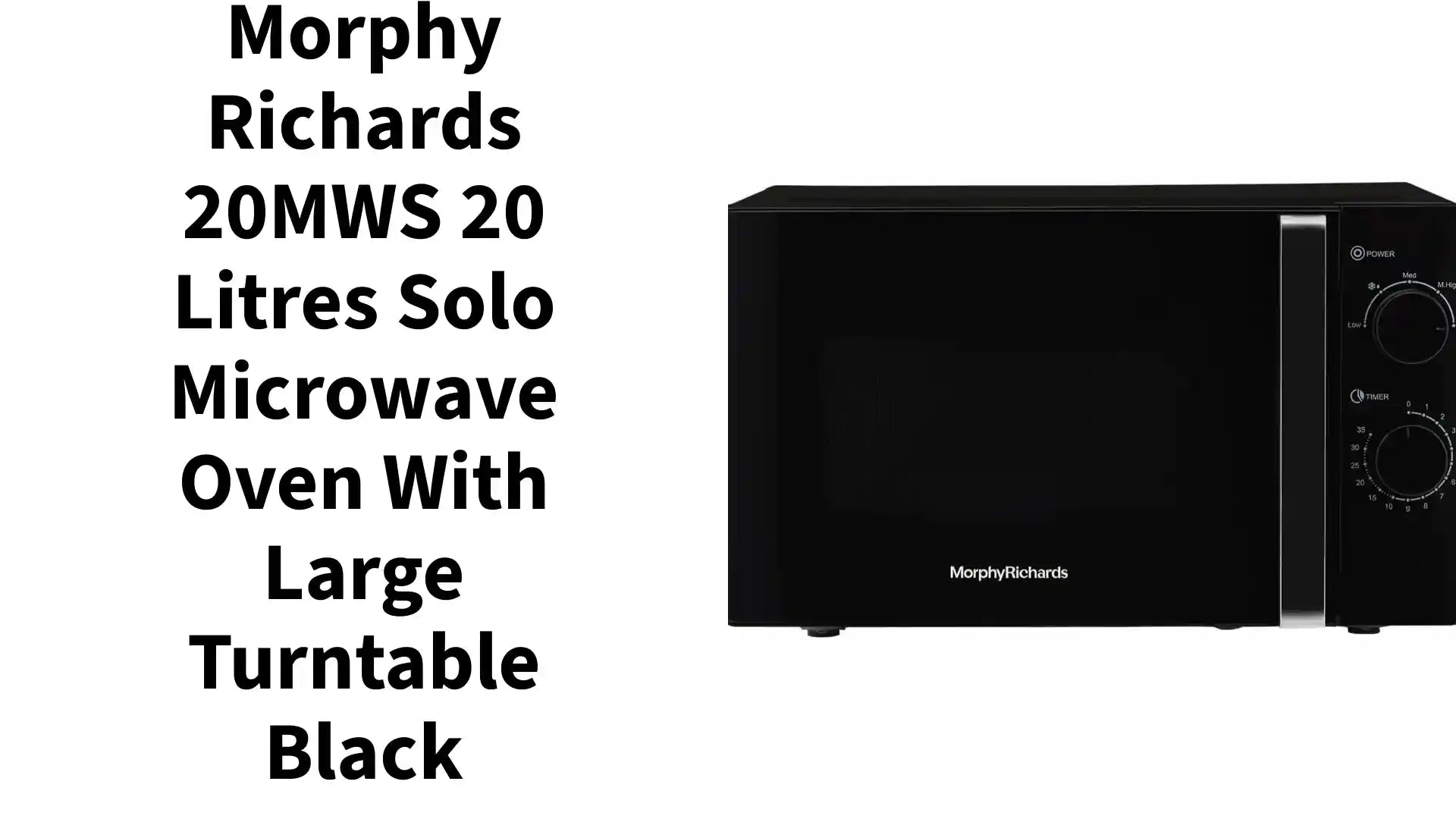 Morphy Richards 20MWS 20 Litres Solo Microwave Oven with Large Turntable Black by@Outfy