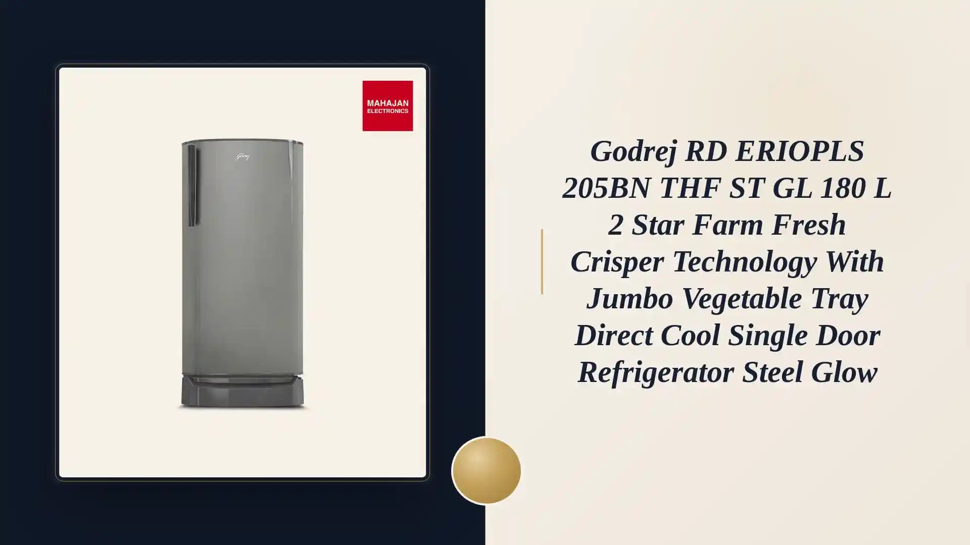 Godrej RD ERIOPLS 205BN THF ST GL 180 L 2 Star Farm Fresh Crisper Technology With Jumbo Vegetable Tray Direct Cool Single Door Refrigerator Steel Glow by@Outfy