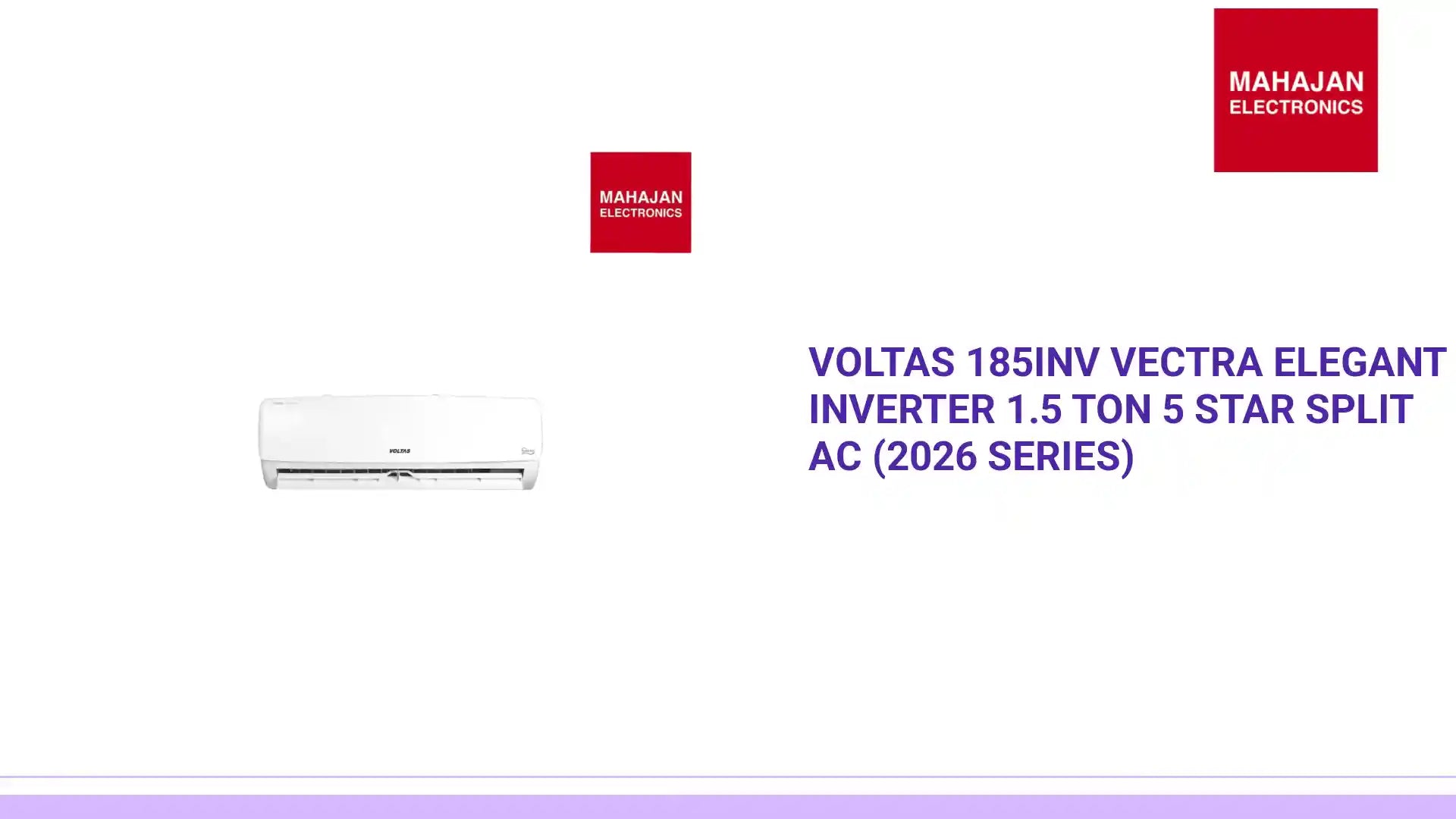 Voltas 185Inv Vectra Elegant Inverter 1.5 Ton 5 Star Split Ac (2026 Series) by@Outfy
