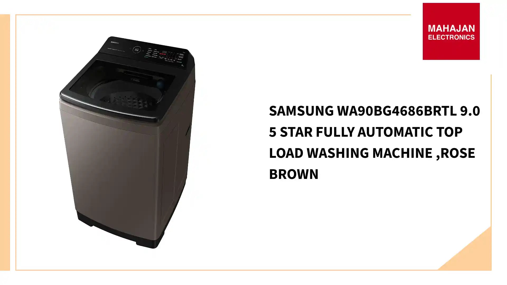 Samsung WA90BG4686BRTL 9.0 5 star Fully Automatic Top Load Washing Machine ,Rose Brown by@Outfy