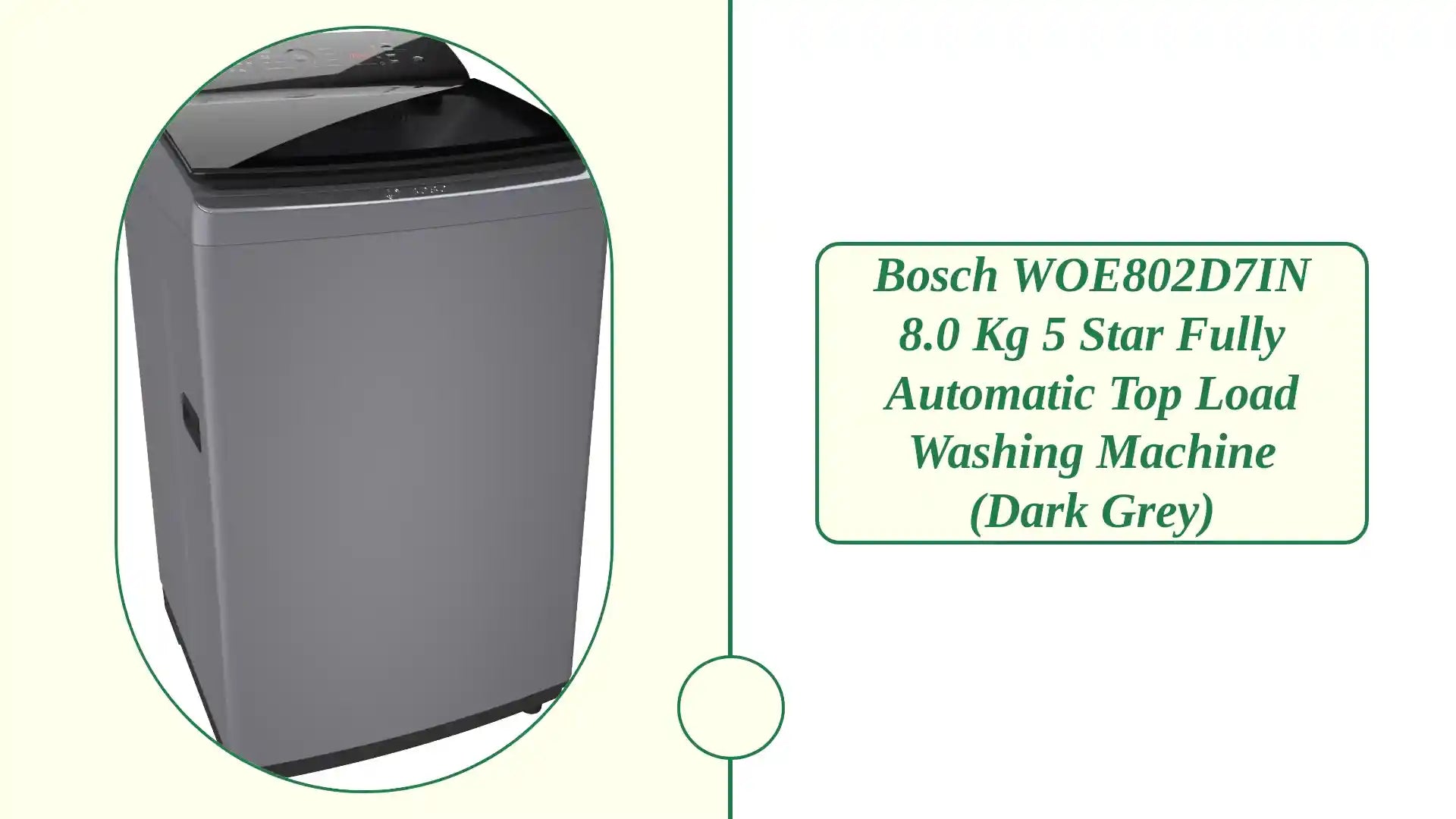Bosch WOE802D7IN 8.0 Kg 5 Star Fully Automatic Top Load Washing Machine (Dark Grey) by@Outfy