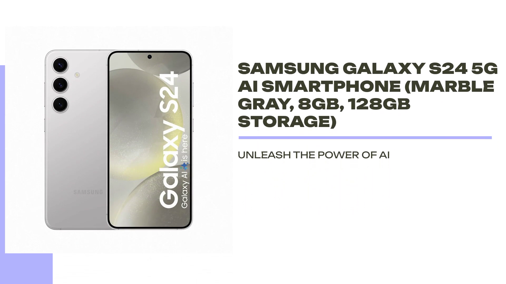 Samsung Galaxy S24 5G AI Smartphone (Marble Gray, 8GB, 128GB Storage) by@Outfy