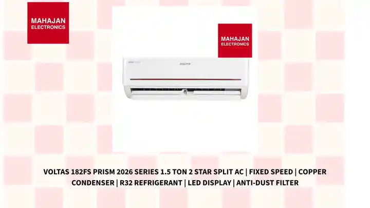 Voltas 182FS Prism 2026 series 1.5 Ton 2 Star Split AC | Fixed Speed | Copper Condenser | R32 Refrigerant | LED Display | Anti-Dust Filter by@Outfy
