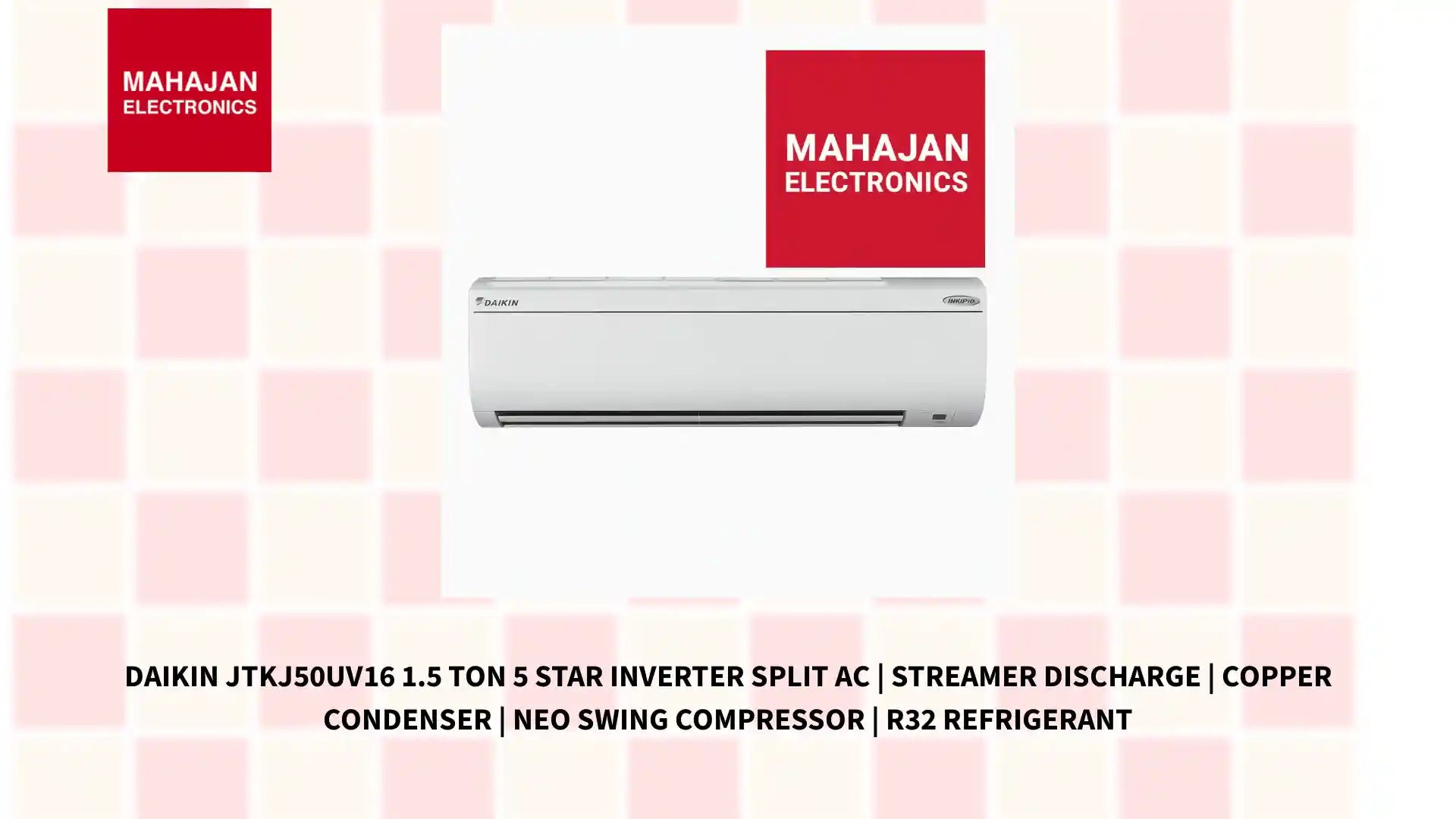 Daikin JTKJ50UV16 1.5 Ton 5 Star Inverter Split AC | Streamer Discharge | Copper Condenser | Neo Swing Compressor | R32 Refrigerant by@Outfy