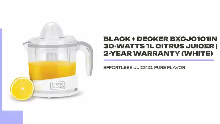 Black + Decker BXCJ0101IN 30-Watts 1L Citrus Juicer | 2-Year Warranty (White) by@Outfy