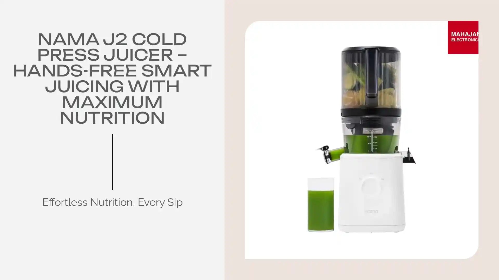 Nama J2 Cold Press Juicer – Hands-Free Smart Juicing with Maximum Nutrition by@Outfy
