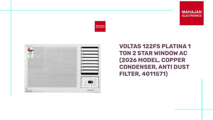 VOLTAS 122FS PLATINA 1 Ton 2 Star Window AC (2026 Model, Copper Condenser, Anti Dust Filter, 4011571) by@Outfy
