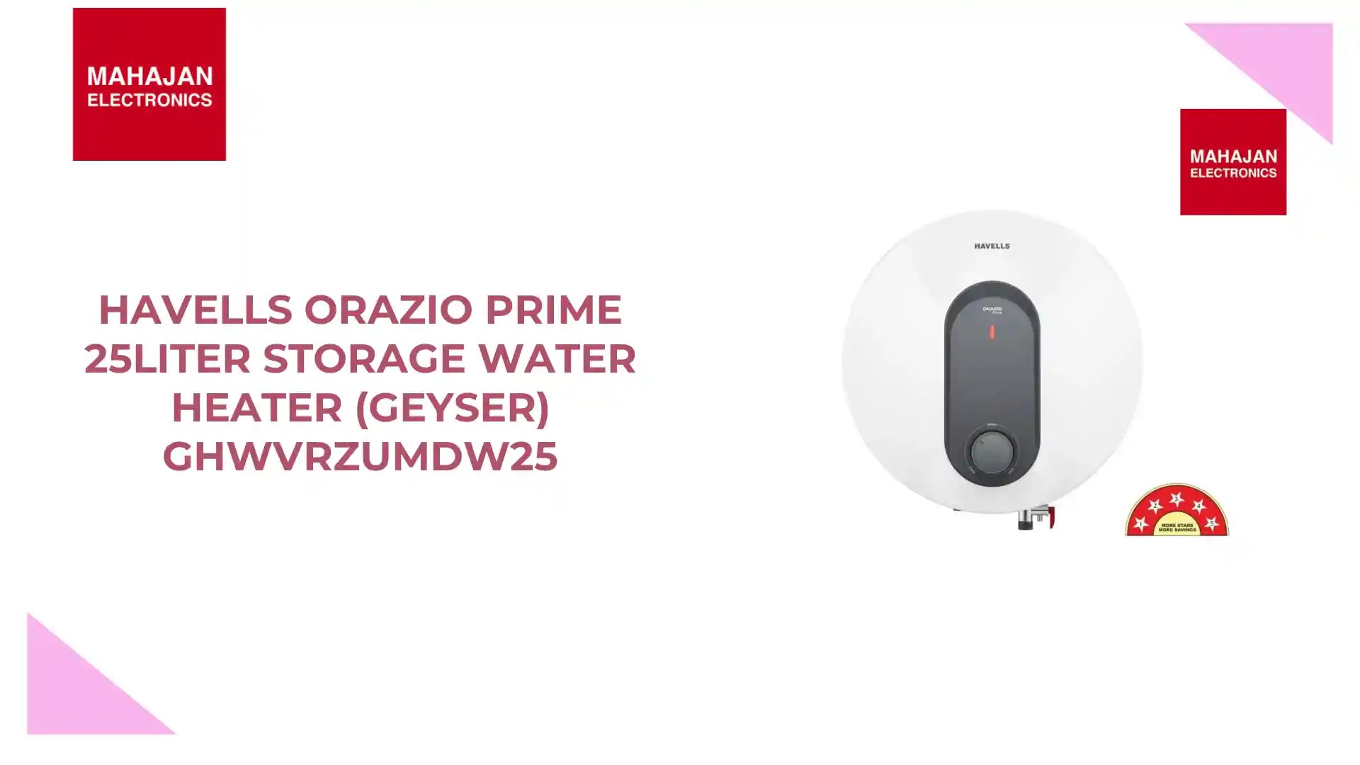 Havells Orazio Prime 25LITER Storage Water Heater (Geyser) GHWVRZUMDW25 by@Outfy