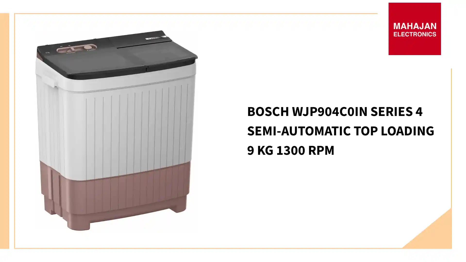Bosch WJP904C0IN Series 4 Semi-automatic Top Loading 9 kg 1300 rpm by@Outfy