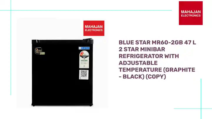 Blue Star MR60-2GB 47 L 2 Star Minibar Refrigerator With adjustable Temperature (Graphite - Black) (Copy) by@Outfy