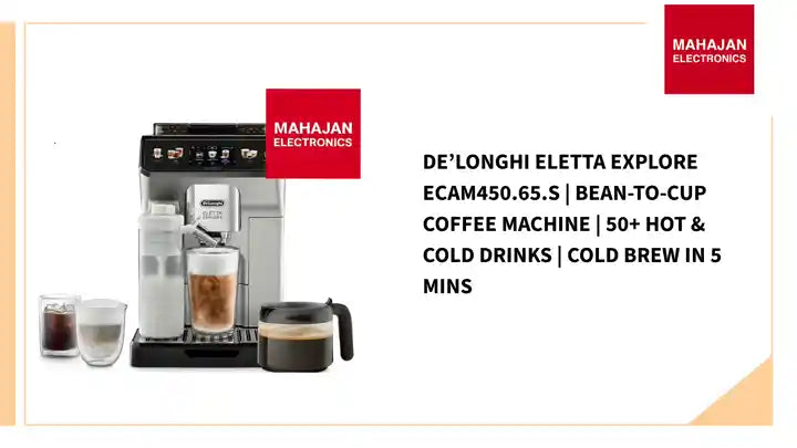 De’Longhi Eletta Explore ECAM450.65.S | Bean-to-Cup Coffee Machine | 50+ Hot & Cold Drinks | Cold Brew in 5 Mins by@Outfy