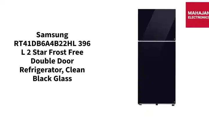 Samsung RT41DB6A4B22HL 396 L 2 Star Frost Free Double Door Refrigerator, Clean Black Glass by@Outfy