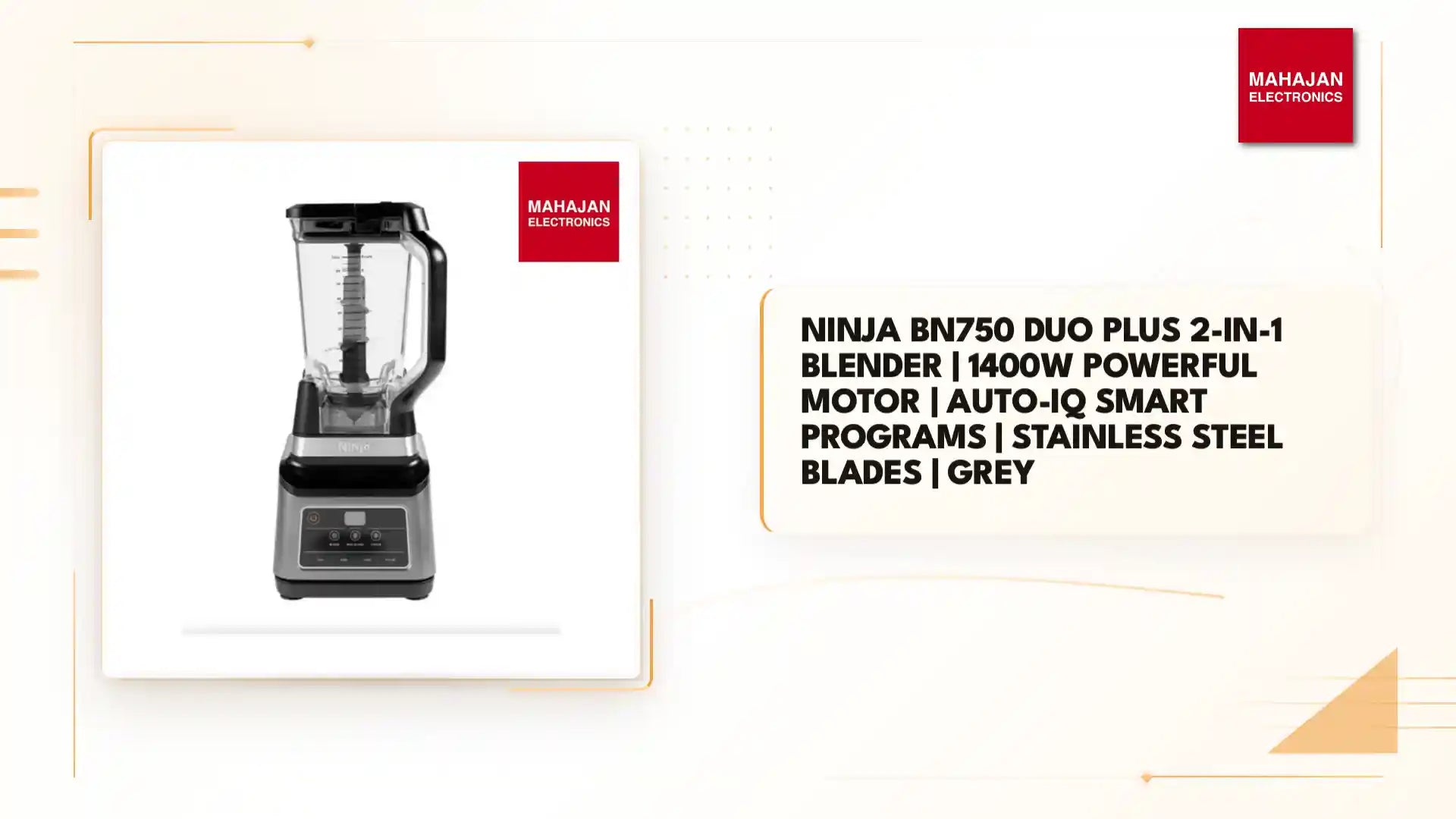 Ninja BN750 Duo Plus 2-in-1 Blender | 1400W Powerful Motor | Auto-iQ Smart Programs | Stainless Steel Blades | Grey by@Outfy