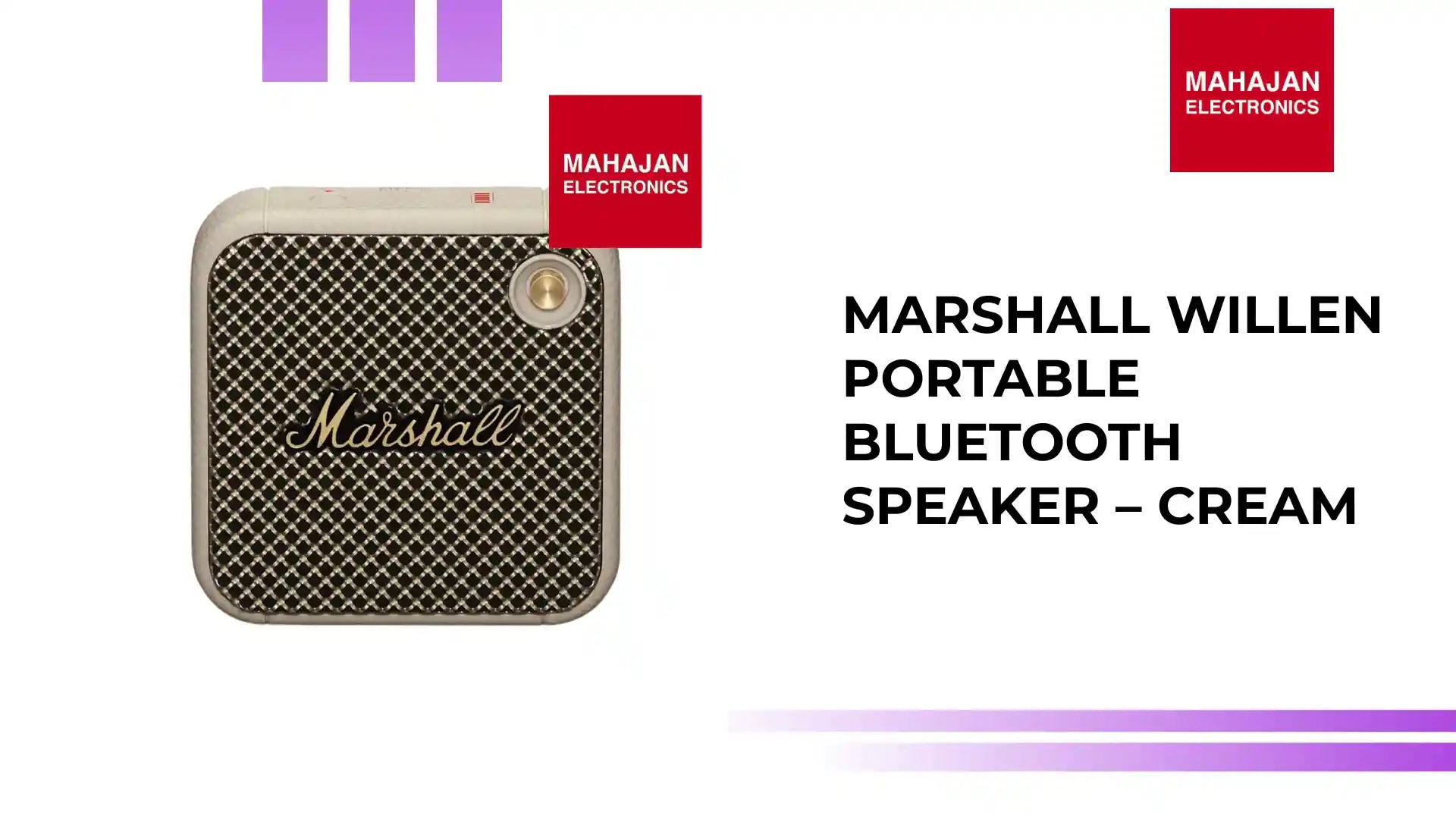 Marshall Willen Portable Bluetooth Speaker – Cream by@Outfy