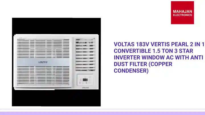VOLTAS 183V Vertis Pearl 2 in 1 Convertible 1.5 Ton 3 Star Inverter Window AC with Anti Dust Filter (Copper Condenser) by@Outfy