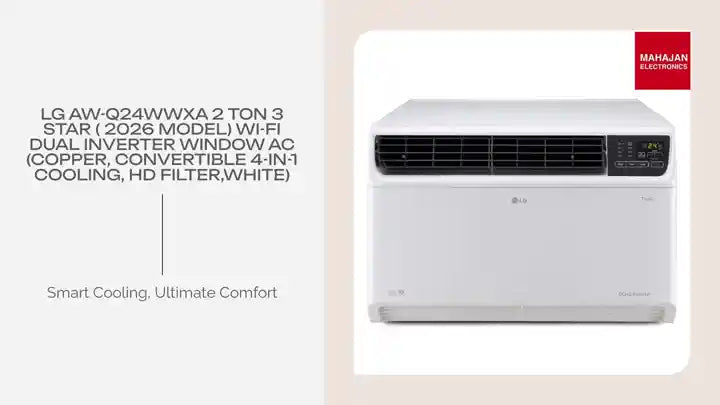 LG AW-Q24WWXA 2 Ton 3 Star ( 2026 Model) Wi-Fi DUAL Inverter Window AC (Copper, Convertible 4-in-1 cooling, HD Filter,White) by@Outfy