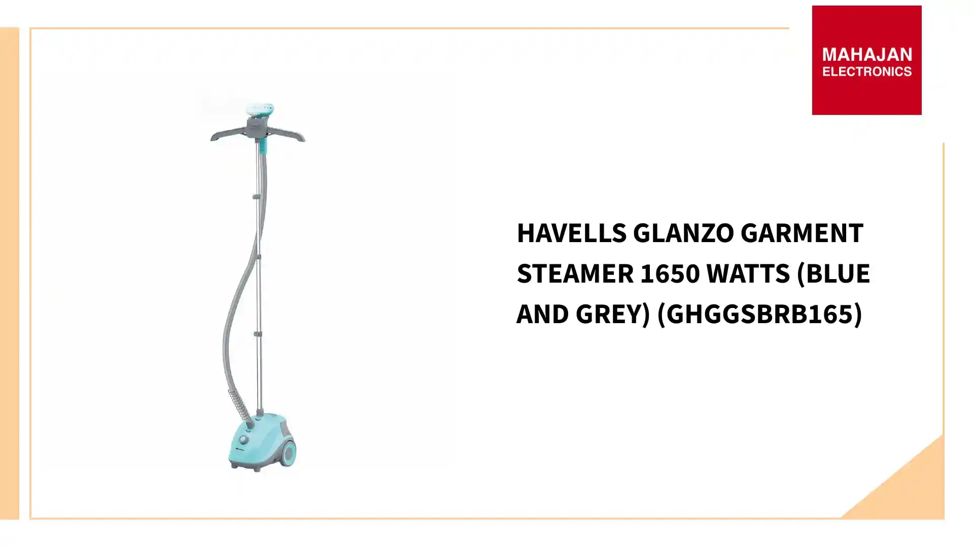 Havells Glanzo Garment Steamer 1650 Watts (Blue And Grey) (GHGGSBRB165) by@Outfy
