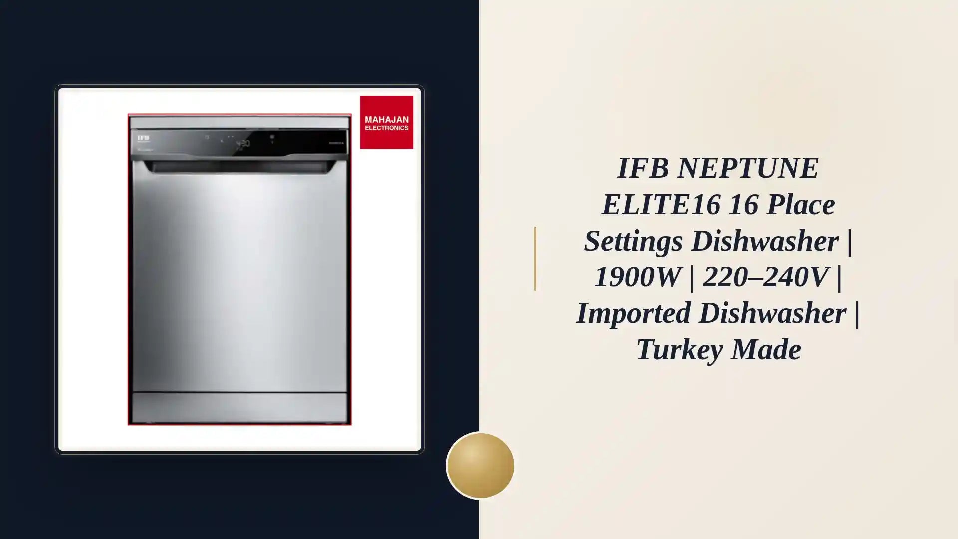 IFB NEPTUNE ELITE16 16 Place Settings Dishwasher | 1900W | 220–240V | Imported Dishwasher | Turkey Made by@Outfy
