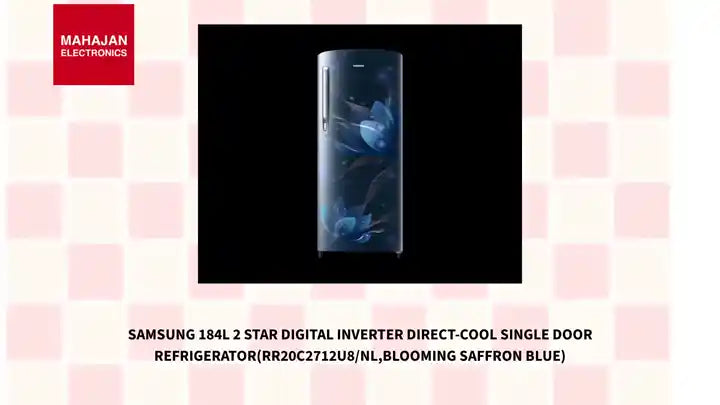 Samsung 184L 2 Star Digital Inverter Direct-Cool Single Door Refrigerator(RR20C2712U8/NL,Blooming Saffron Blue) by@Outfy