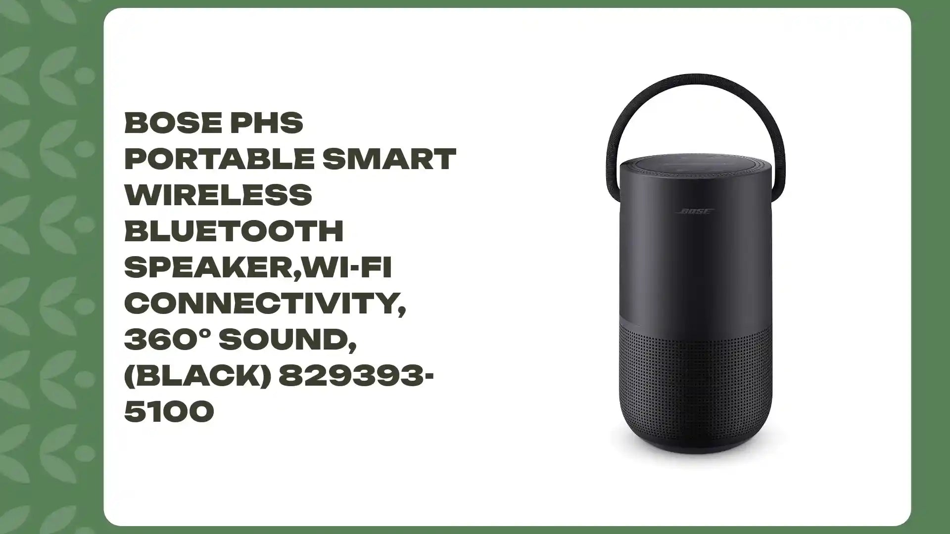 Bose PHS Portable Smart Wireless Bluetooth Speaker,Wi-Fi Connectivity, 360° Sound, (Black) 829393-5100 by@Outfy