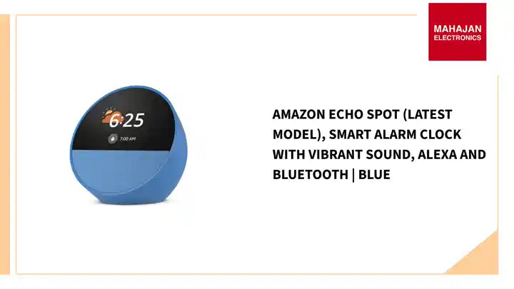 Amazon Echo Spot (latest model), Smart alarm clock with vibrant sound, Alexa and Bluetooth | Blue by@Outfy
