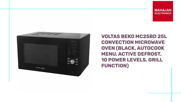 Voltas Beko MC25BD 25L Convection Microwave Oven (Black, AutoCook Menu, Active Defrost, 10 Power Levels, Grill Function) by@Outfy
