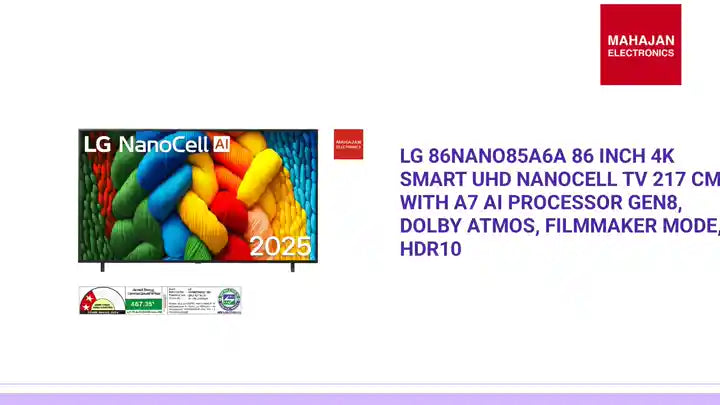 LG 86NANO85A6A 86 Inch 4K Smart UHD NanoCell TV 217 cm with α7 AI Processor Gen8, Dolby Atmos, Filmmaker Mode, HDR10 by@Outfy