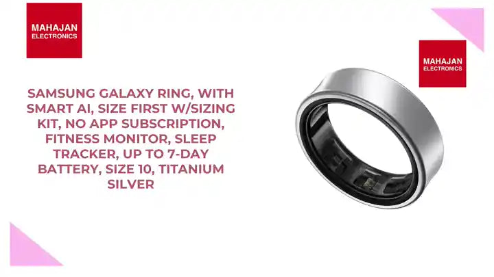 Samsung Galaxy Ring, with Smart AI, Size First W/Sizing Kit, No App Subscription, Fitness Monitor, Sleep Tracker, Up to 7-Day Battery, Size 10, Titanium Silver by@Outfy