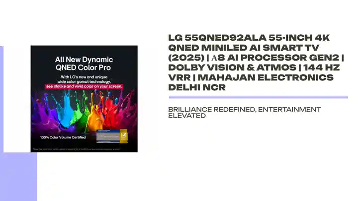 LG 55QNED92ALA 55-inch 4K QNED MiniLED AI Smart TV (2025) | α8 AI Processor Gen2 | Dolby Vision & Atmos | 144 Hz VRR | Mahajan Electronics Delhi NCR by@Outfy