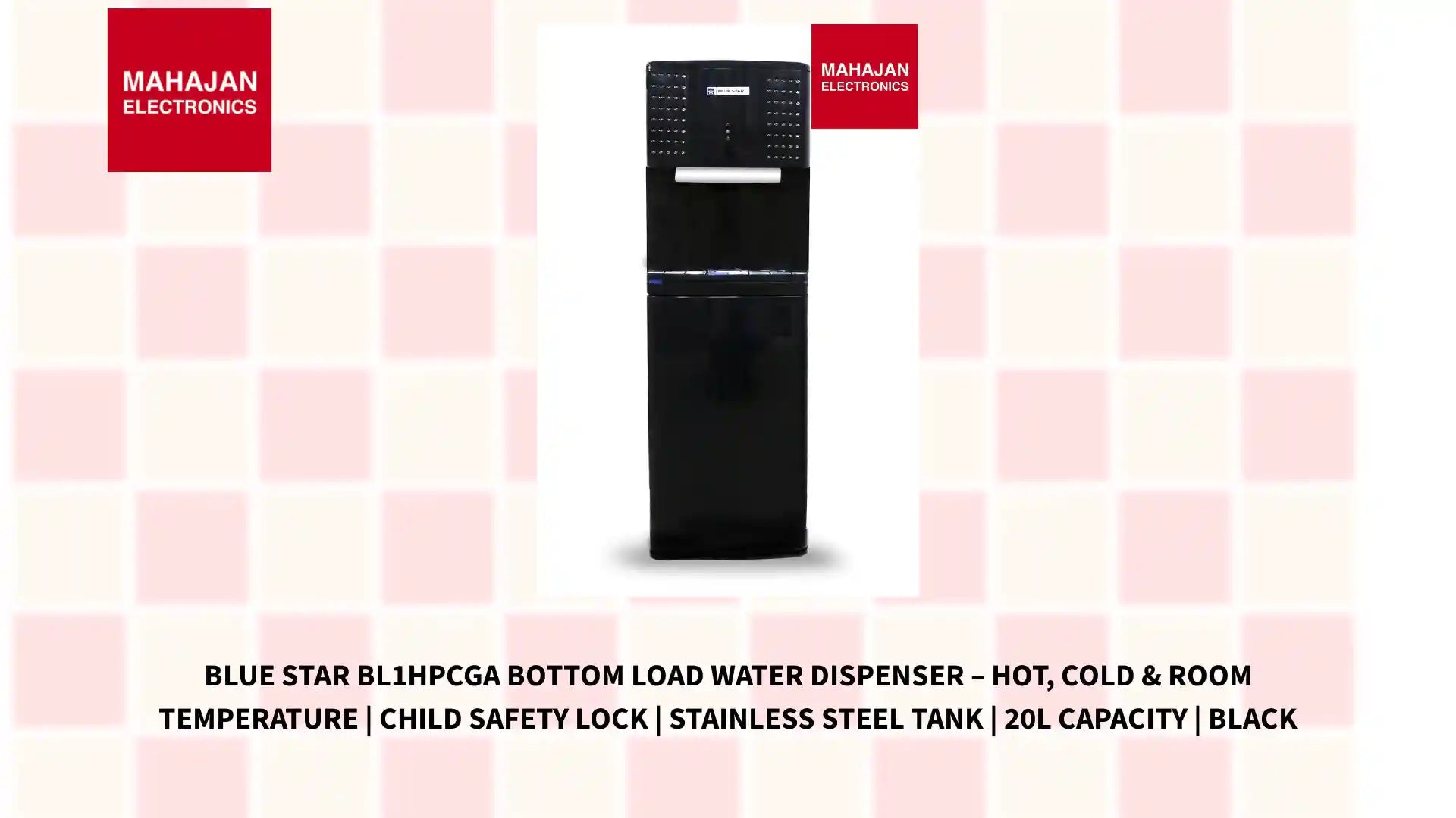Blue Star BL1HPCGA Bottom Load Water Dispenser – Hot, Cold & Room Temperature | Child Safety Lock | Stainless Steel Tank | 20L Capacity | Black by@Outfy