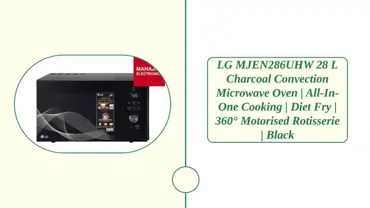 LG MJEN286UHW 28 L Charcoal Convection Microwave Oven | All-in-One Cooking | Diet Fry | 360° Motorised Rotisserie | Black by@Outfy