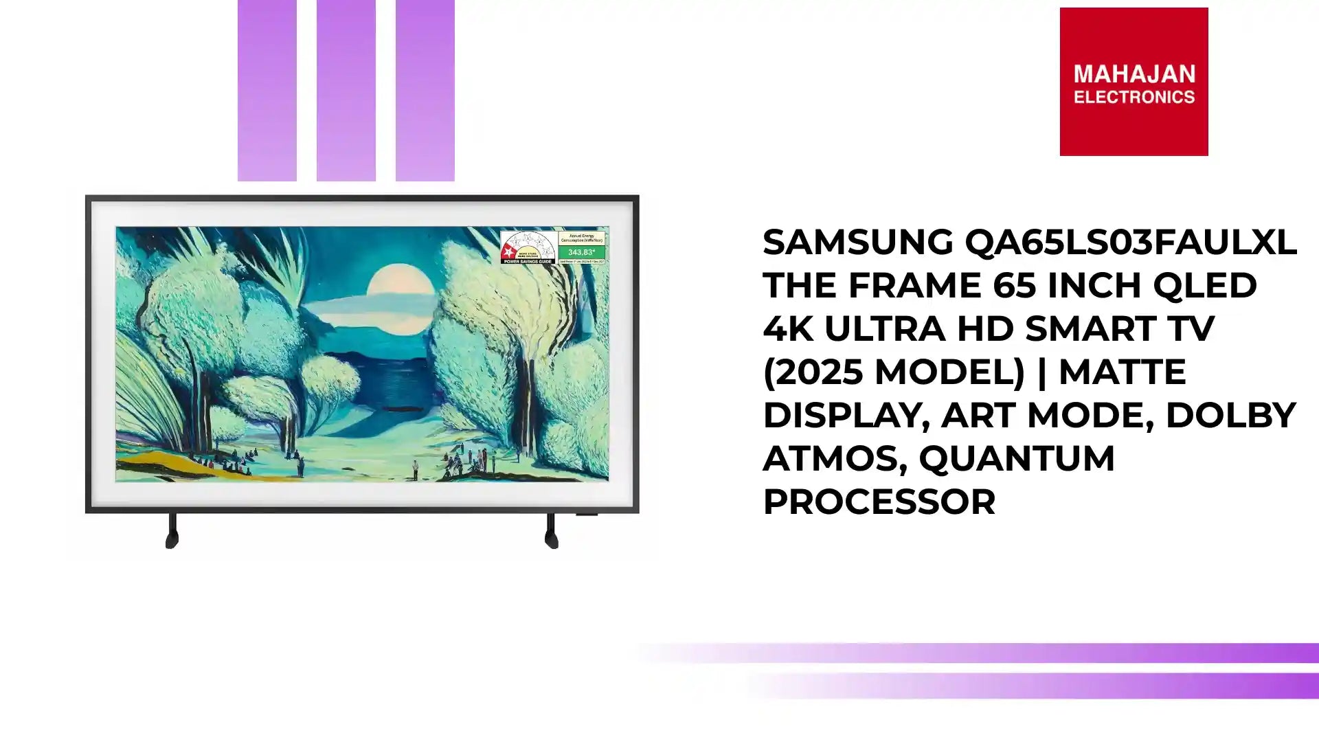 Samsung QA65LS03FAULXL The Frame 65 Inch QLED 4K Ultra HD Smart TV (2025 Model) | Matte Display, Art Mode, Dolby Atmos, Quantum Processor by@Outfy