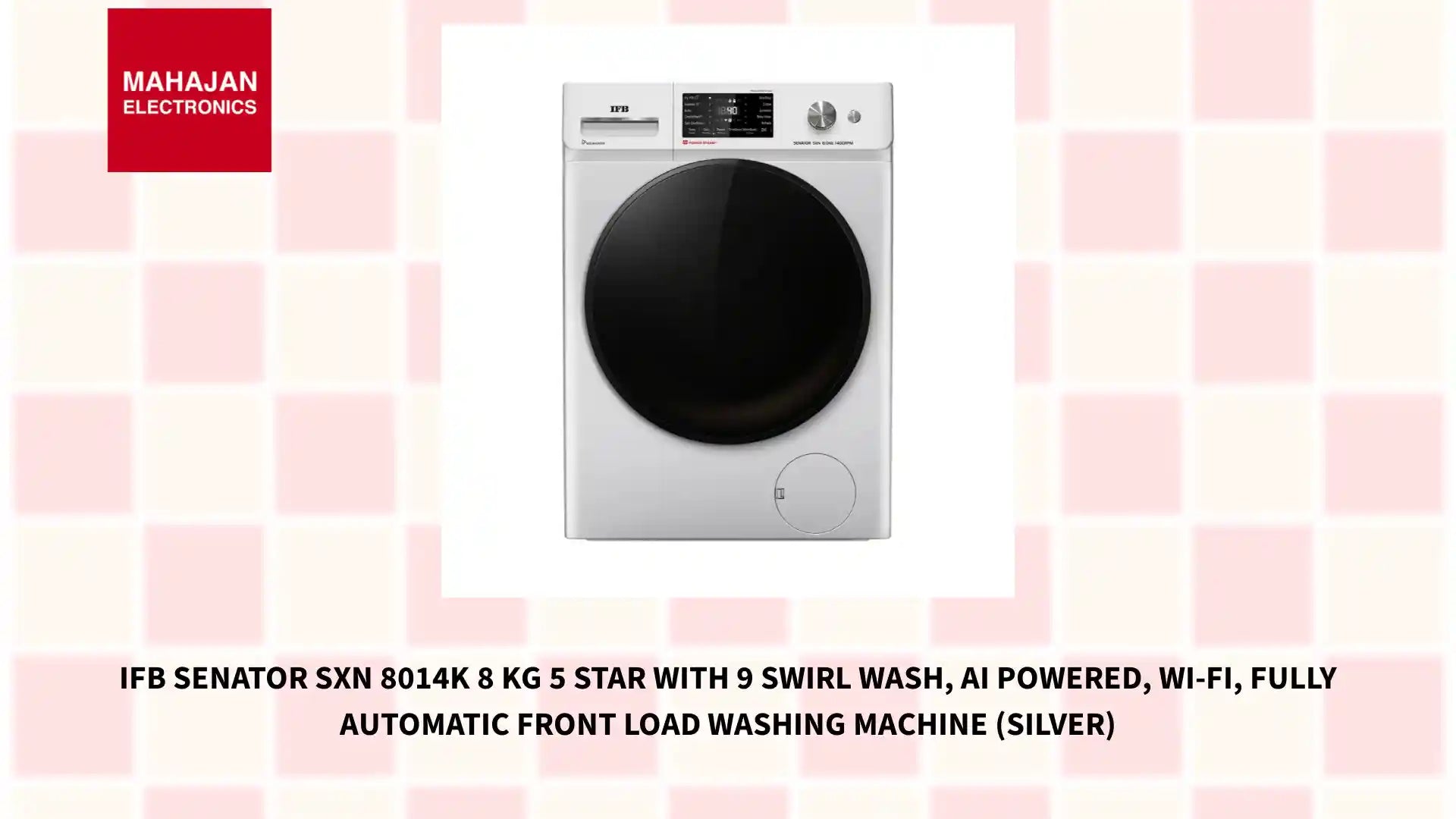 IFB Senator SXN 8014K 8 Kg 5 Star with 9 Swirl Wash, AI Powered, Wi-Fi, Fully Automatic Front Load Washing Machine (Silver) by@Outfy