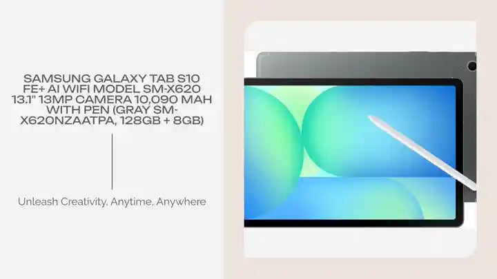 Samsung Galaxy Tab S10 FE+ Ai WiFi Model SM-X620 13.1" 13MP Camera 10,090 mAh with Pen (Gray SM-X620NZAATPA, 128GB + 8GB) by@Outfy