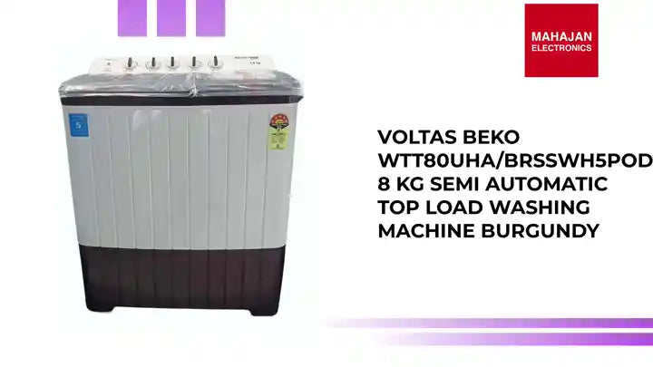 Voltas Beko WTT80UHA/BRSSWH5PODE 8 kg Semi Automatic Top Load Washing Machine Burgundy by@Outfy
