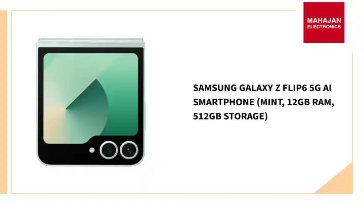 Samsung Galaxy Z Flip6 5G AI Smartphone (Mint, 12GB RAM, 512GB Storage) by@Outfy