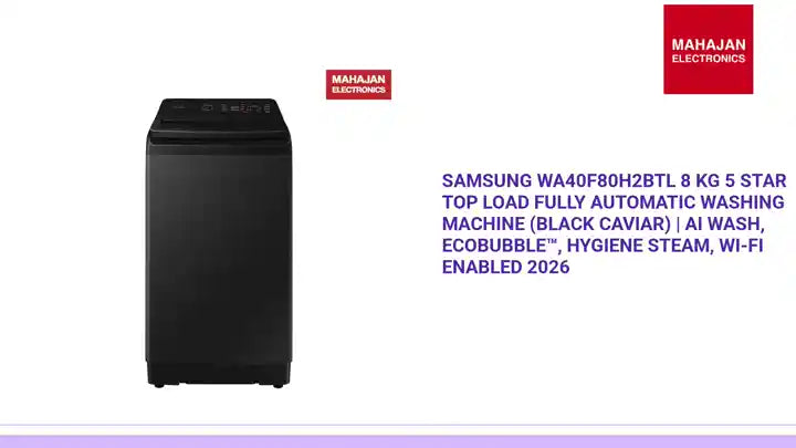 Samsung WA40F80H2BTL 8 Kg 5 Star Top Load Fully Automatic Washing Machine (Black Caviar) | AI Wash, EcoBubble™, Hygiene Steam, Wi-Fi Enabled 2026 by@Outfy