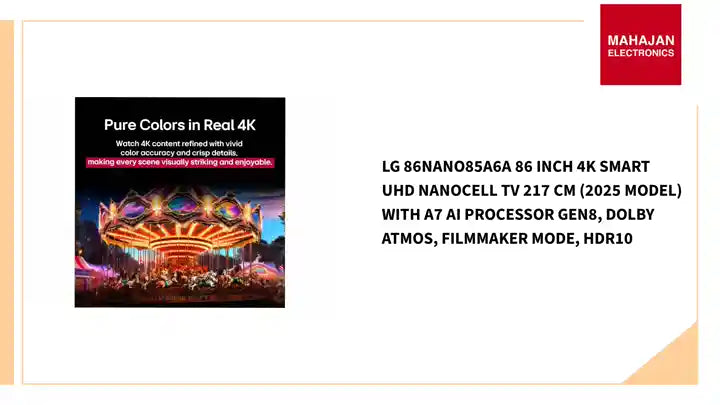 LG 86NANO85A6A 86 Inch 4K Smart UHD NanoCell TV 217 cm (2025 Model) with α7 AI Processor Gen8, Dolby Atmos, Filmmaker Mode, HDR10 by@Outfy