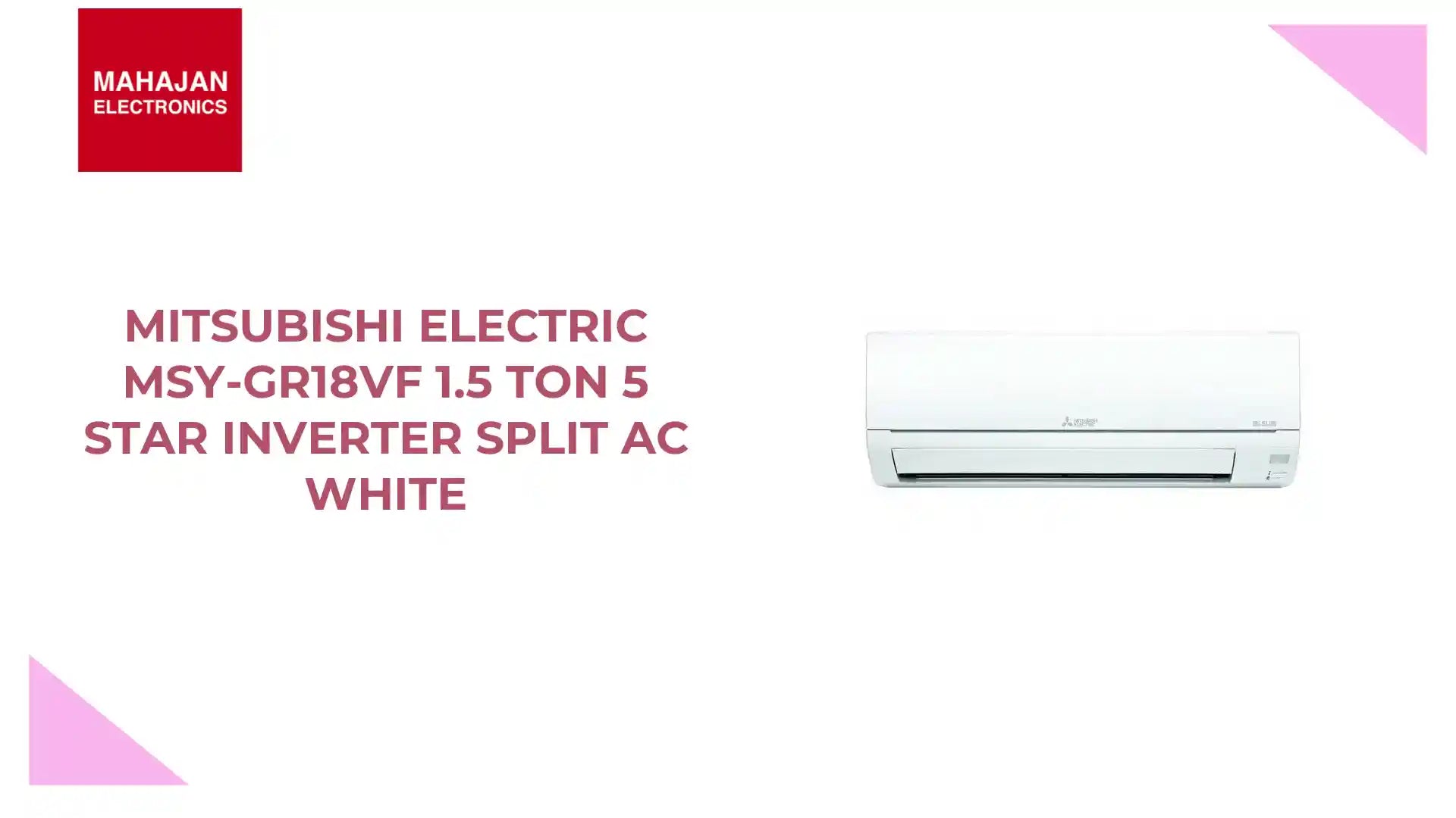 Mitsubishi Electric MSY-GR18vf 1.5 Ton 5 Star Inverter Split AC White by@Outfy