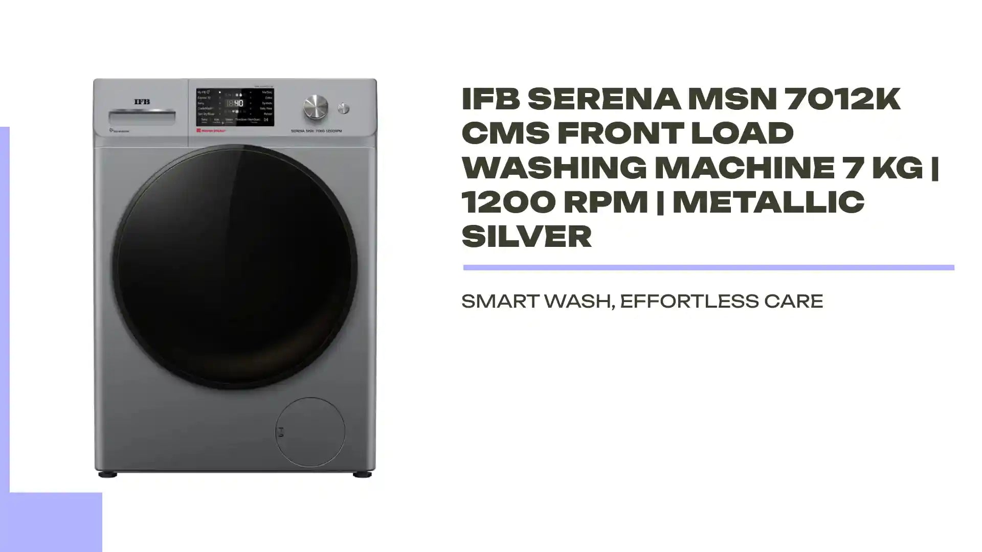 IFB Serena MSN 7012K CMS Front Load Washing Machine 7 Kg | 1200 rpm | Metallic Silver by@Outfy