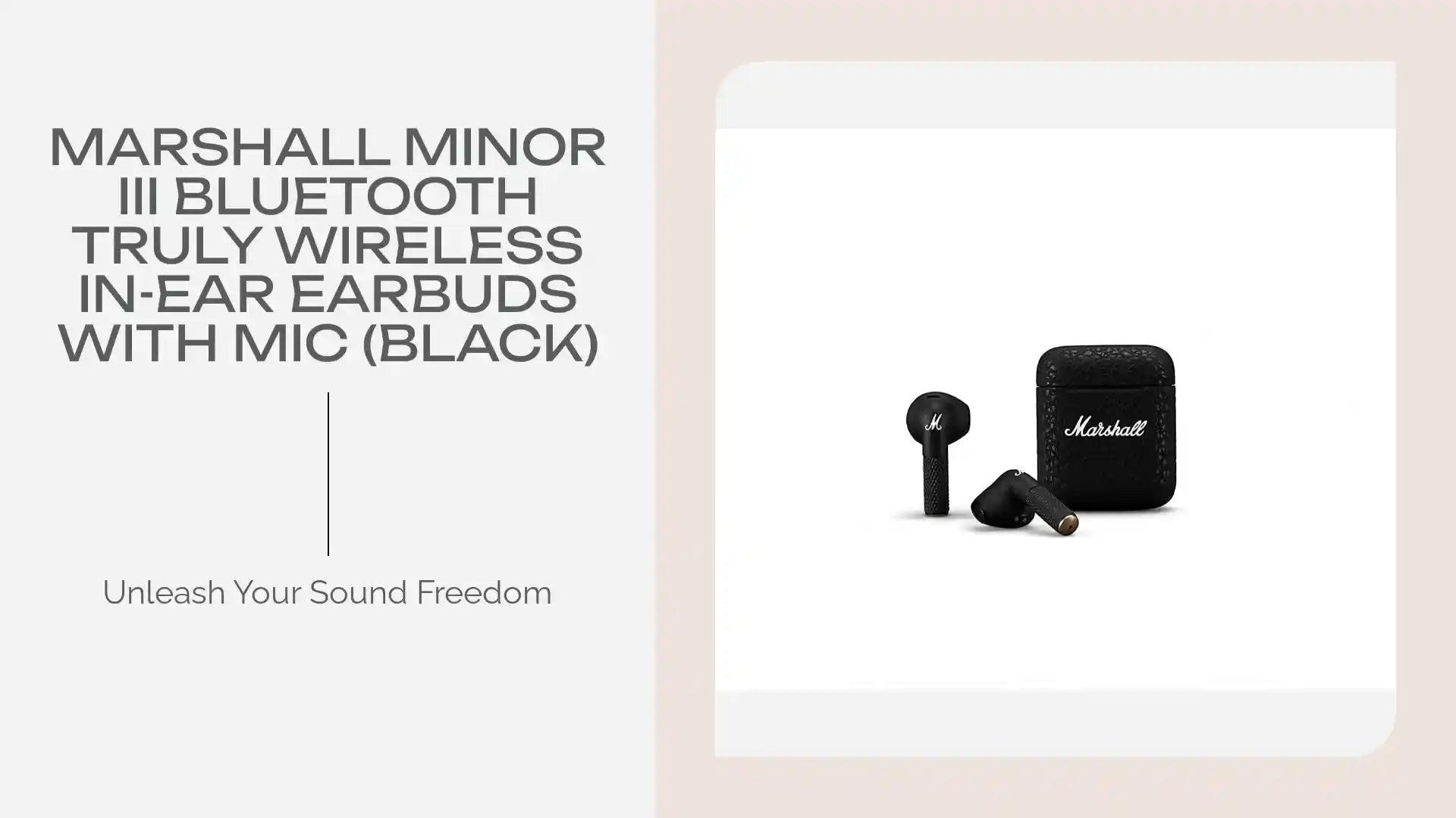 Marshall Minor III Bluetooth Truly Wireless in-Ear Earbuds with Mic (Black) by@Outfy