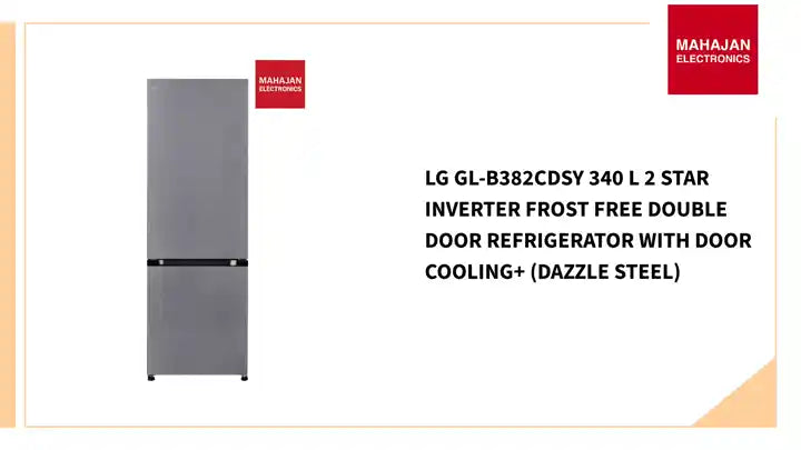 LG GL-B382CDSY 340 L 2 Star Inverter Frost Free Double Door Refrigerator with Door Cooling+ (Dazzle Steel) by@Outfy