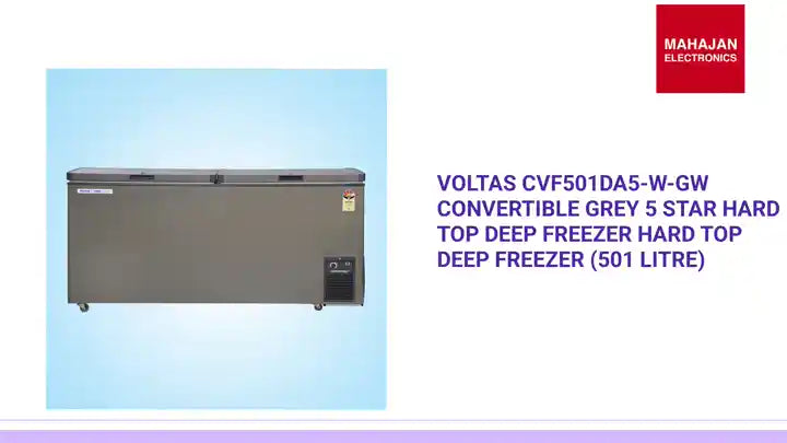 Voltas CVF501DA5-W-GW CONVERTIBLE Grey 5 Star Hard Top Deep Freezer Hard top deep freezer (501 Litre) by@Outfy