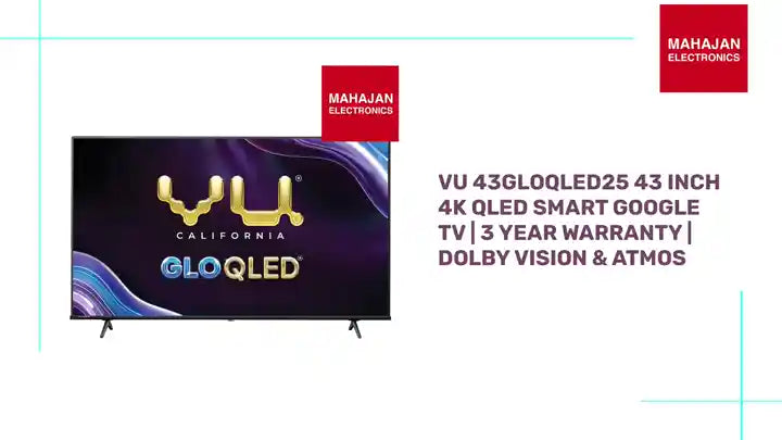 Vu 43GloQLED25 43 Inch 4K QLED Smart Google TV | 3 Year Warranty | Dolby Vision & Atmos by@Outfy