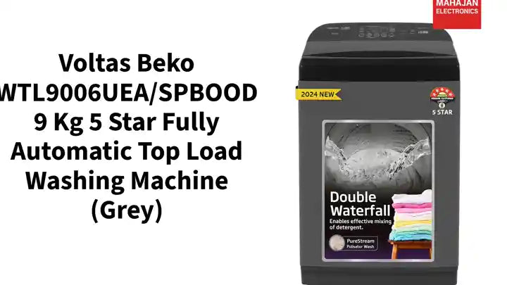 Voltas Beko WTL9006UEA/SPBOOD 9 Kg 5 Star Fully Automatic Top Load Washing Machine (Grey) by@Outfy