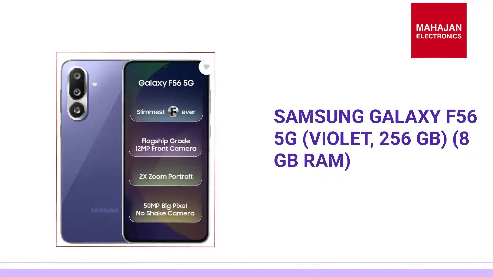 Samsung Galaxy F56 5G (Violet, 256 GB) (8 GB RAM) by@Outfy