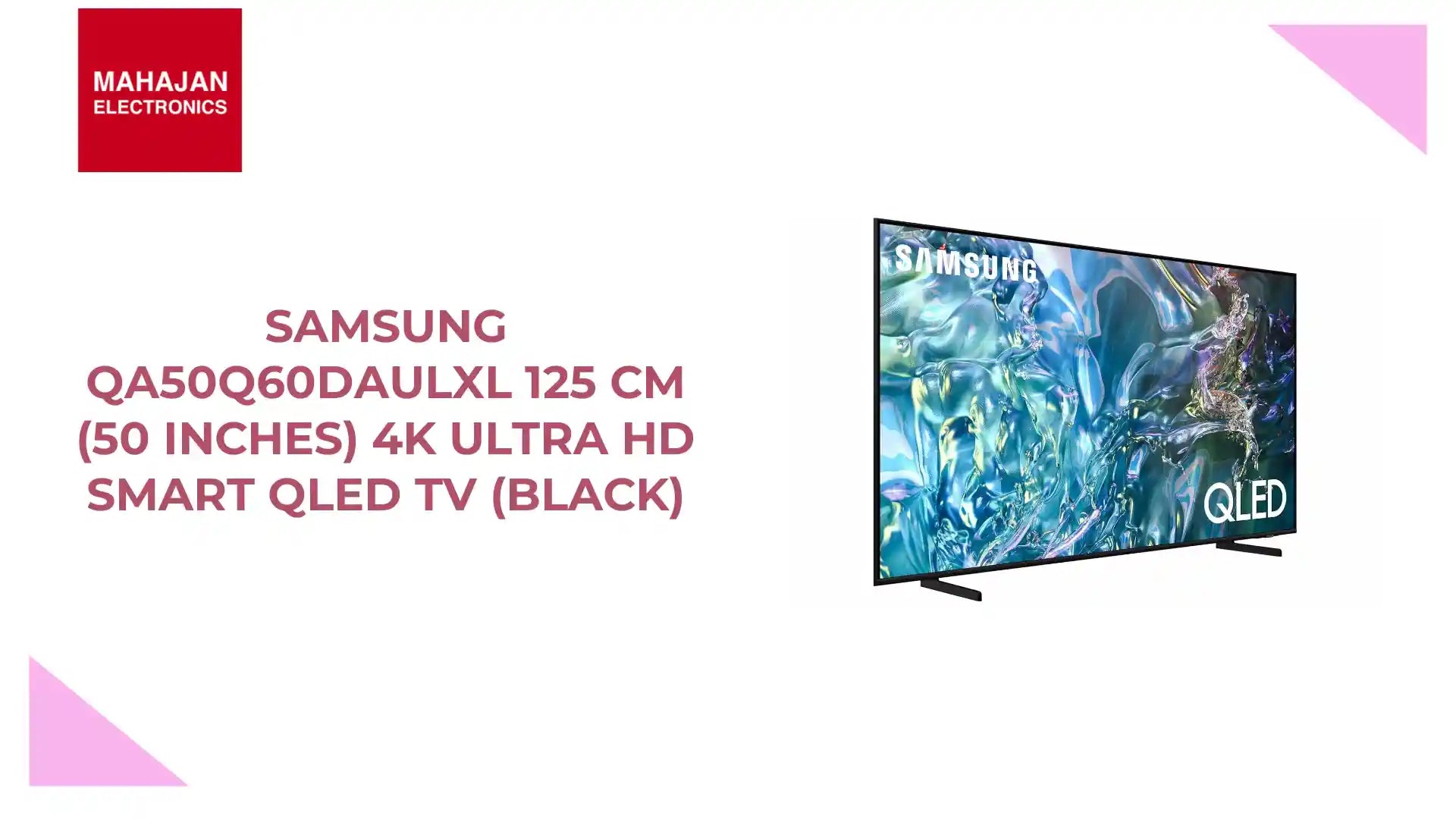 Samsung QA50Q60DAULXL 125 cm (50 inches) 4K Ultra HD Smart QLED TV (Black) by@Outfy