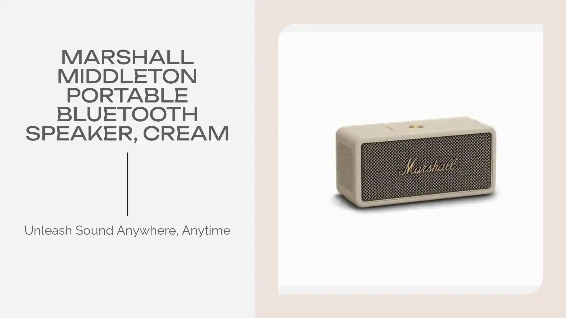 Marshall Middleton Portable Bluetooth Speaker, Cream by@Outfy