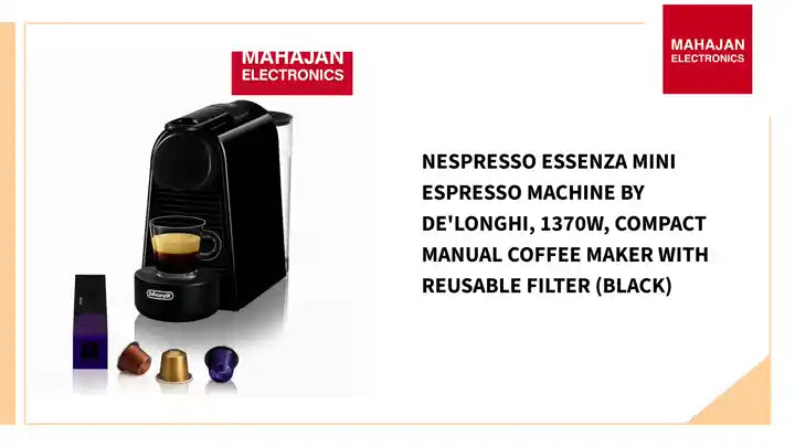 Nespresso Essenza Mini Espresso Machine by De'Longhi, 1370W, Compact Manual Coffee Maker with Reusable Filter (Black) by@Outfy