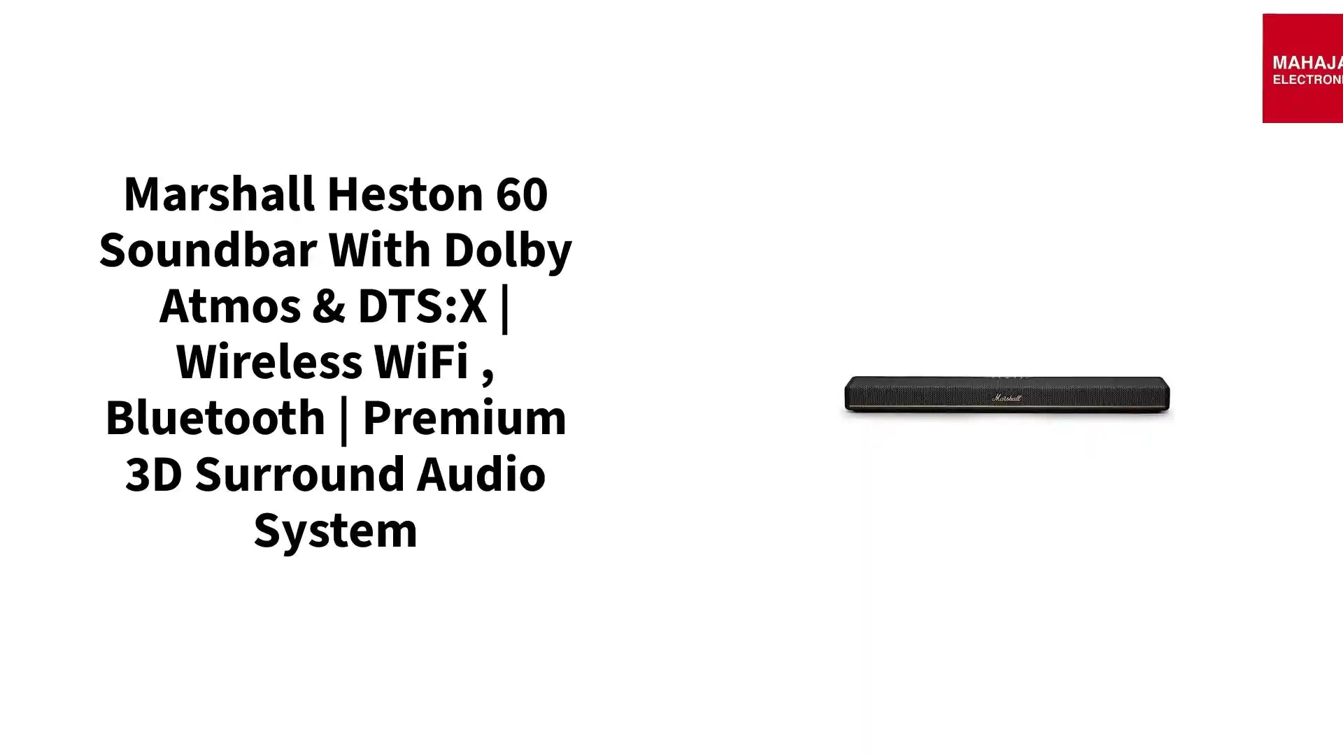 Marshall Heston 60 Soundbar with Dolby Atmos & DTS:X | Wireless WiFi , Bluetooth | Premium 3D Surround Audio System by@Outfy